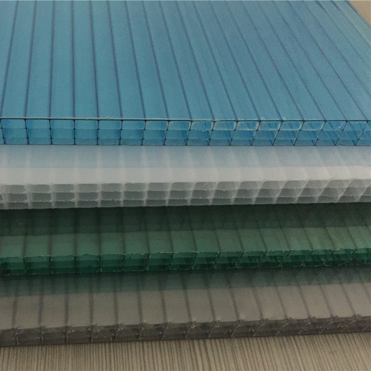 四层阳光板厂家_6-8-10-12-14-16-18-20mm透明蓝色四层阳光板