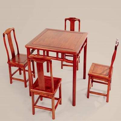 红木餐桌椅组合套装 红木椅子 花梨木背靠椅 红木板凳