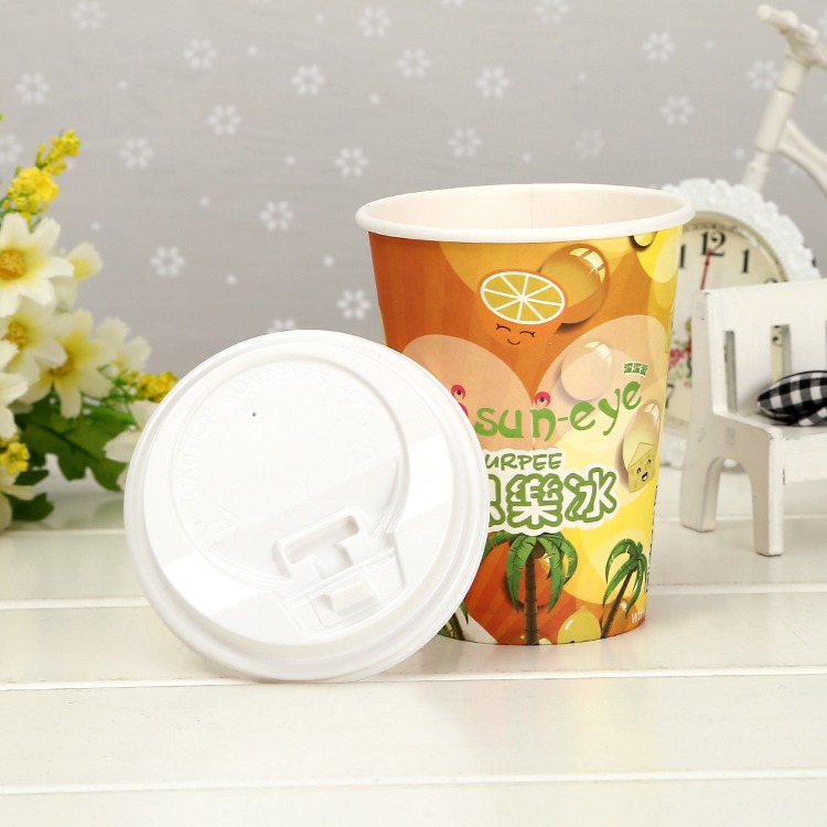 工厂大量批发生产环保纸杯 彩色印刷一次性冷饮热饮纸杯，咖啡杯
