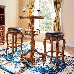 欧式高脚桌圆客厅吧台桌家用实木复古桌圆形吧台美式阳台木小吧桌