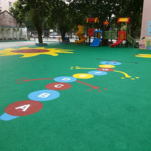 EPDM现浇幼儿园安全地垫多少钱房地产1.3-1.5公分橡胶弹性地垫