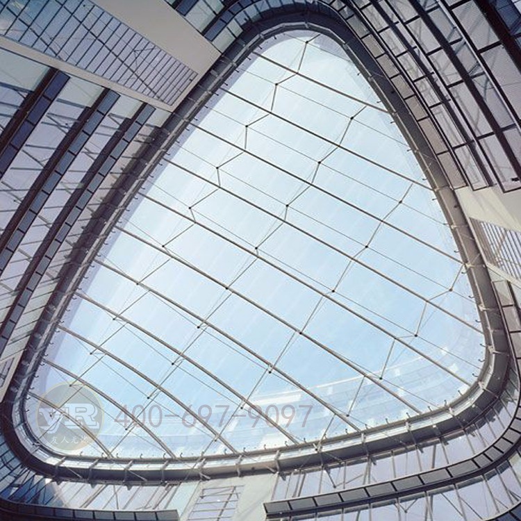 ETFE单层膜结构体育馆屋面设计商业街高透光膜结构屋顶工程安装