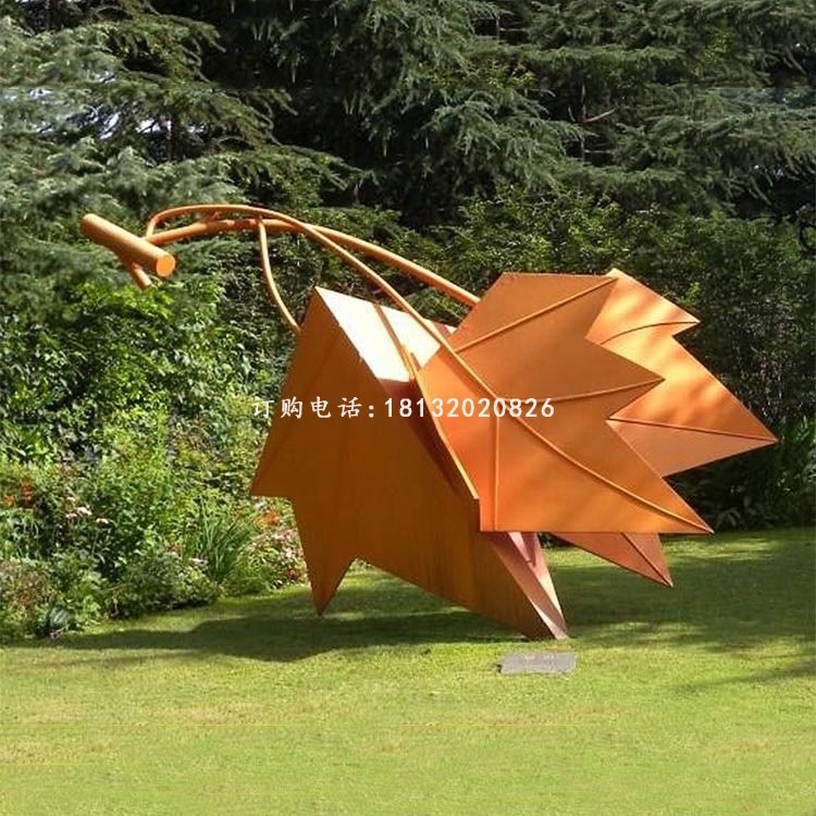 不锈钢枫叶雕塑 公园景观雕塑