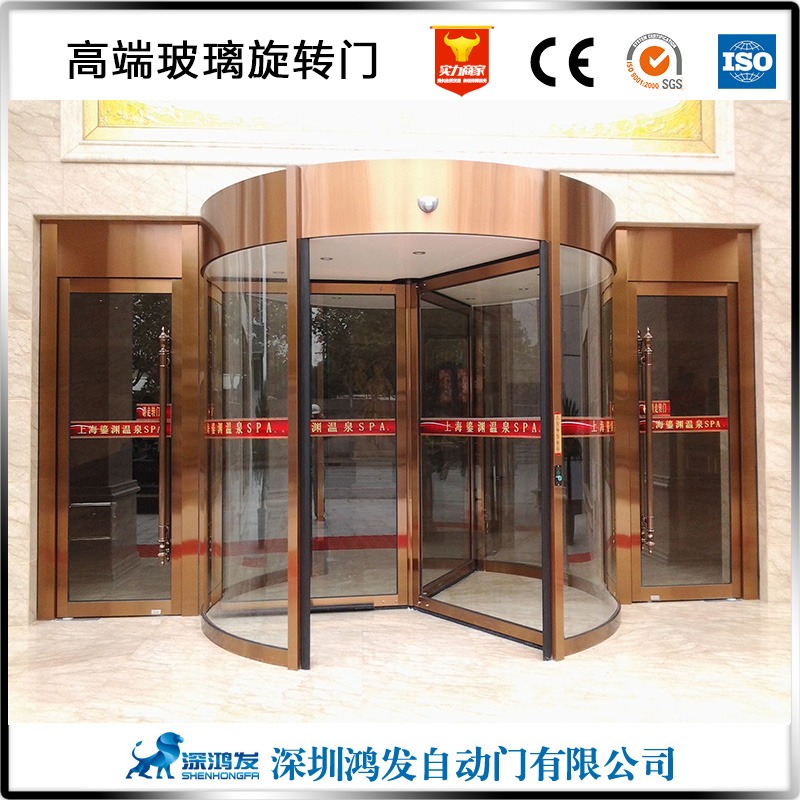 上海温泉酒店隔音高端旋转玻璃门 防尘玻璃自动旋转高端门价格