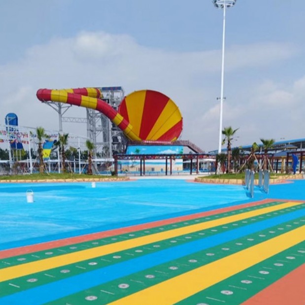 仿沙滩彩色涂料 海蓝游乐园彩色地坪 水上乐园刷漆 蓄水池防滑漆工程