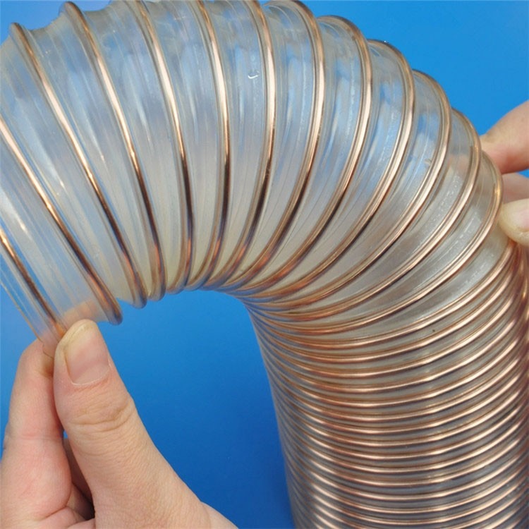 德润透明PU 钢丝软管温度范围：-20度-130度生产直径：25mm至406mm 规格齐全