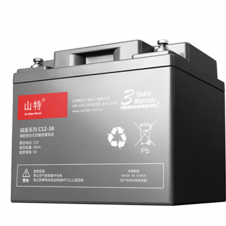 SANTAK   山特UPS电源电池铅酸蓄电池免维护12V38AH C12-38AH 
