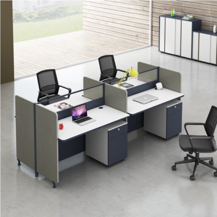 办公桌定制 屏风工位 办公家具 职员桌椅组合简约现代2/4/6人隔断四人位卡座