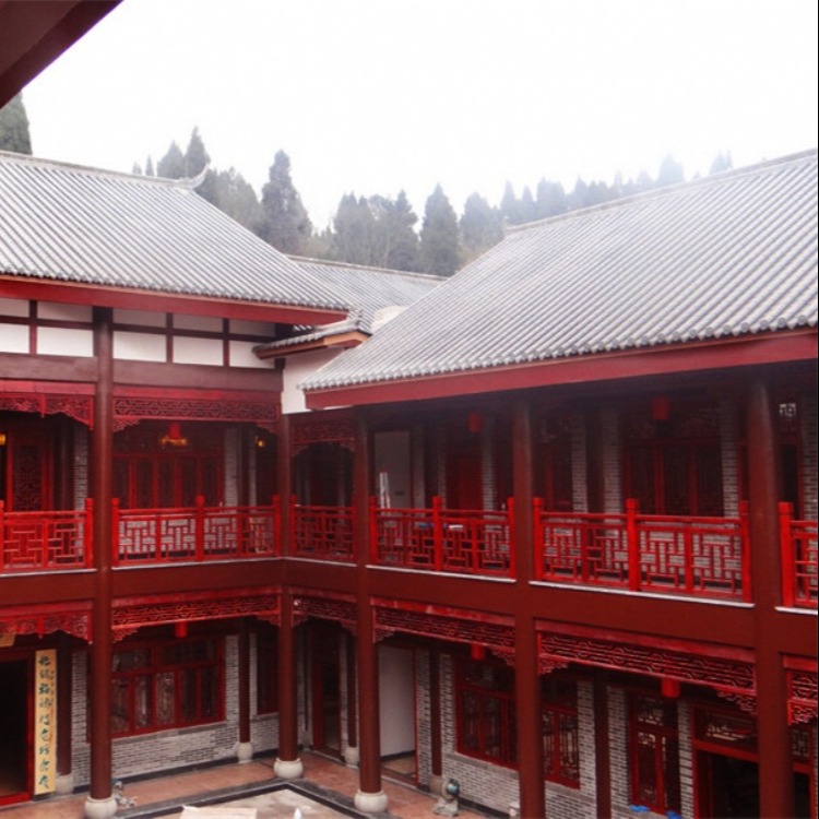 中式建筑仿古瓦 巴中自建房屋面瓦 轻质防水高分子琉璃瓦 