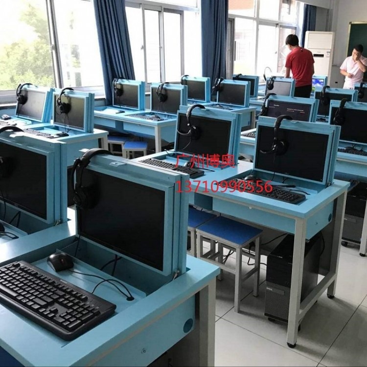 重庆博奥11年老牌液晶显示器翻转电脑桌 超薄含屏电动翻转电脑桌