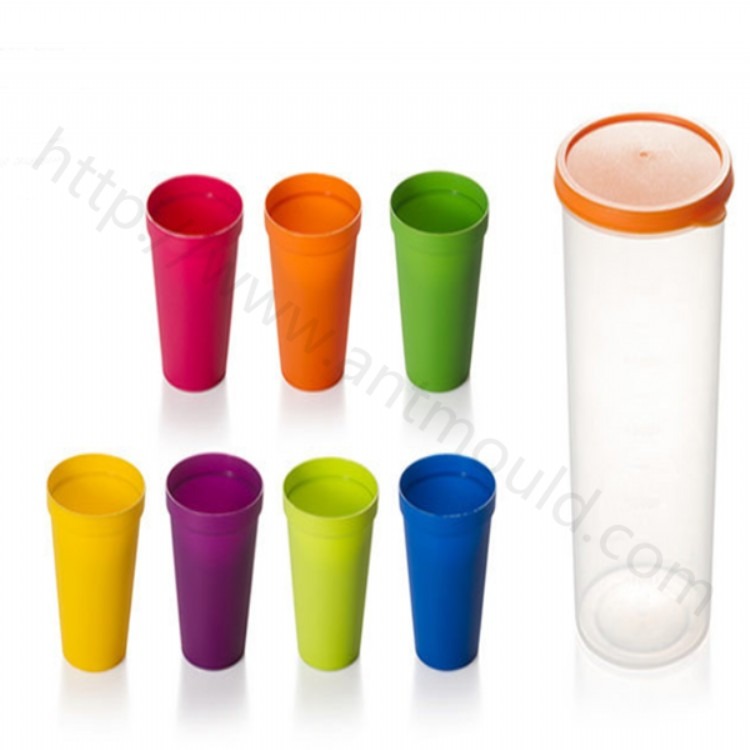 创意旅游便携式彩虹杯7型户外野餐塑料杯套模具果汁杯方便杯模具 注塑模具 模具厂