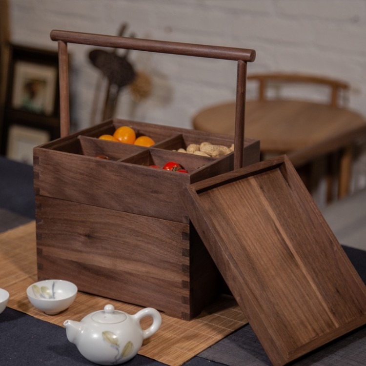 中式食盒定制手提木盒实木多层收纳盒