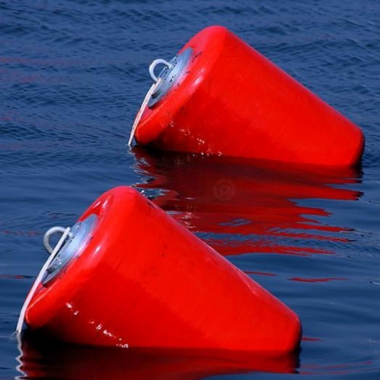 宿州市近岸拦污浮体 PE浮漂 水上挡油两半式浮筒