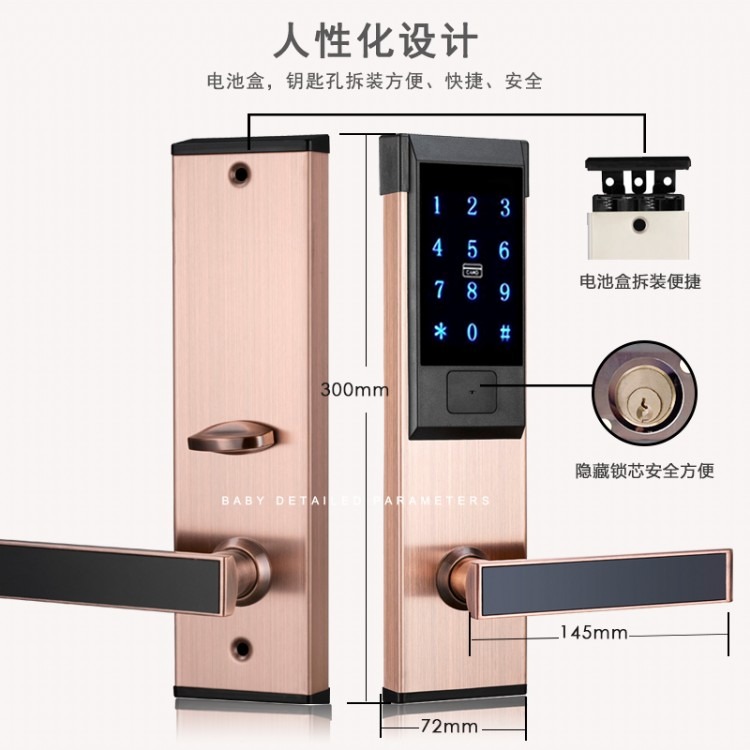 远程app民宿公寓密码锁指手锁电子门锁酒店宾馆密码刷卡锁厂家