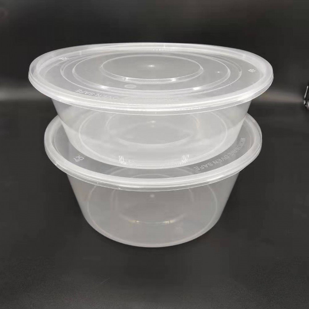 盛京塑业 优质生产 一次性餐盒加厚塑料625ml圆形透明打包饭盒水果盒环保PP材质
