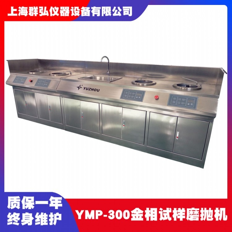 上海金相YMP-300金相试样成套磨抛机 不锈钢 ABS材料 4个磨抛盘 无极调速