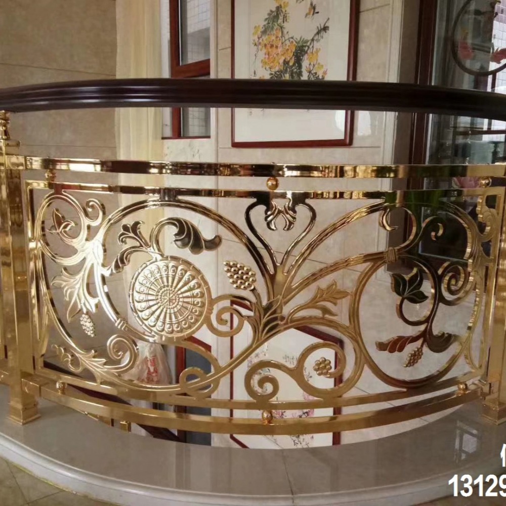别墅铜扶手铜楼梯护栏设计 厂家直销价格优质铜楼梯