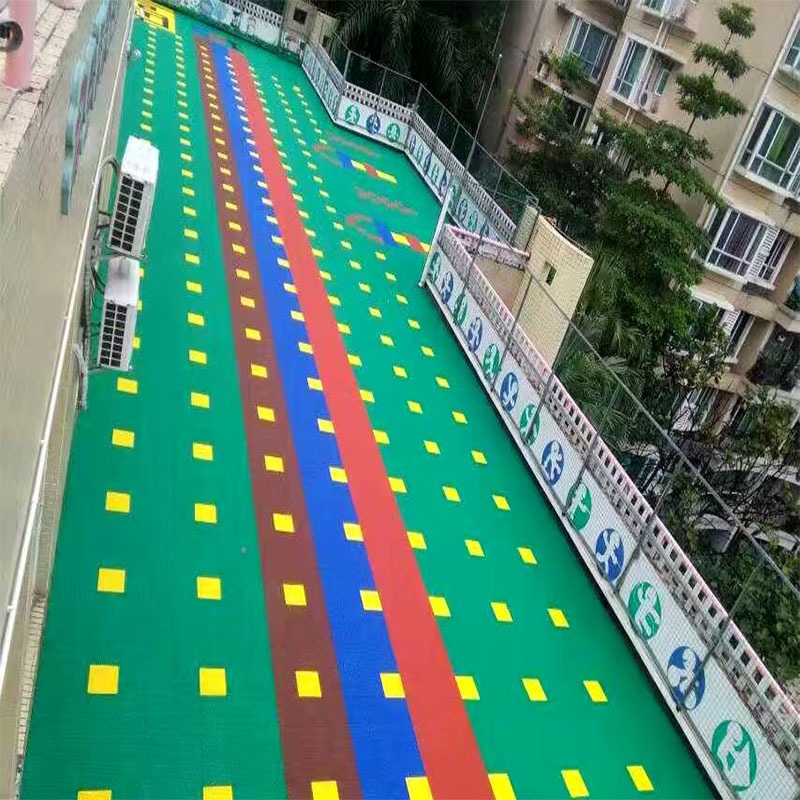 河北石家庄厂家直销大米格小米格双层菱形幼儿园操场篮球场拼接拼装悬浮地板