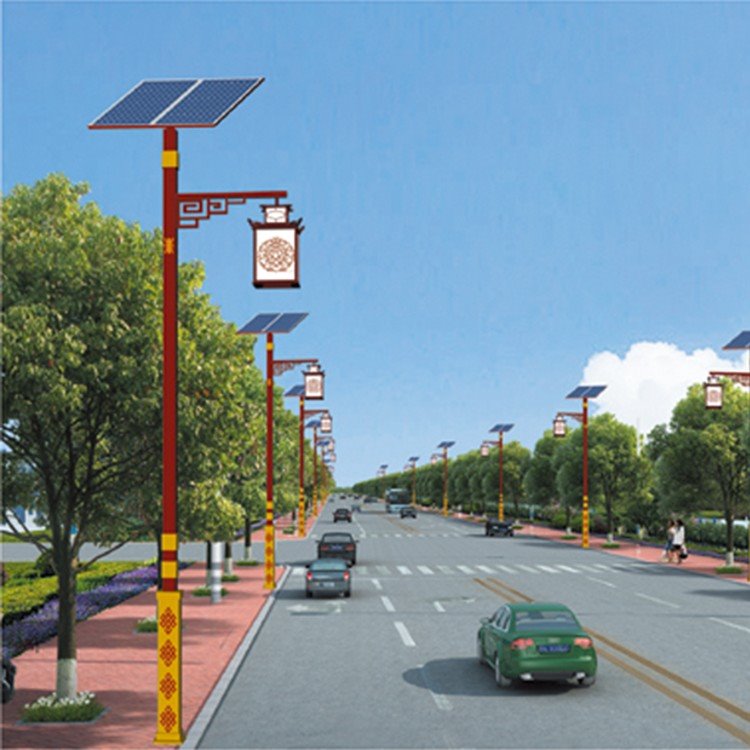 金川定做新款太阳能路灯一体化LED路灯6米单臂农村道路照明灯定做