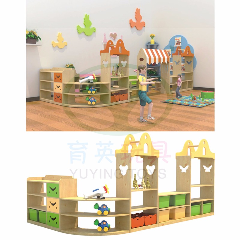 育英玩具柜 实木幼儿园玩具柜 彩色玩具柜组合柜