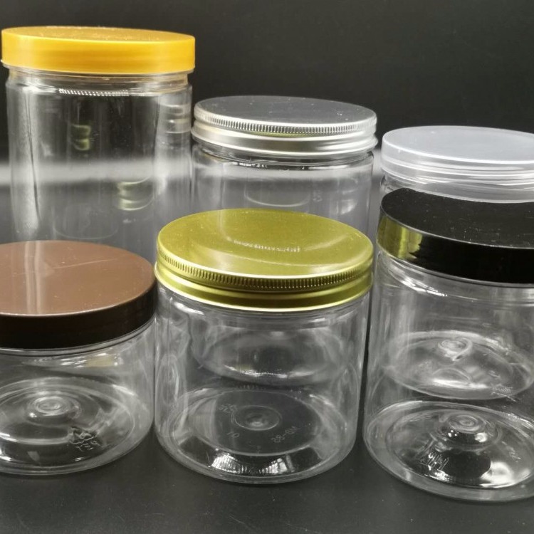 透明塑料包装盒食品级pet密封罐子罐头瓶带盖 圆形广口花茶坚果粮食烘焙饼干盒 