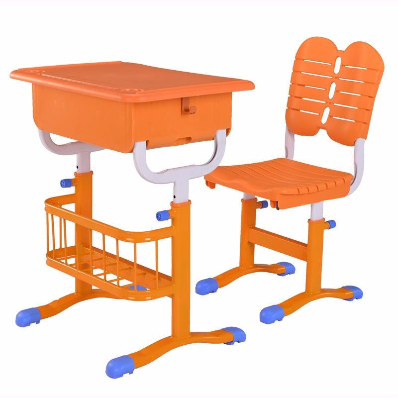 学生课桌椅厂家直销 塑钢学生桌椅 辅导班学习书桌 学校单人课桌椅供应