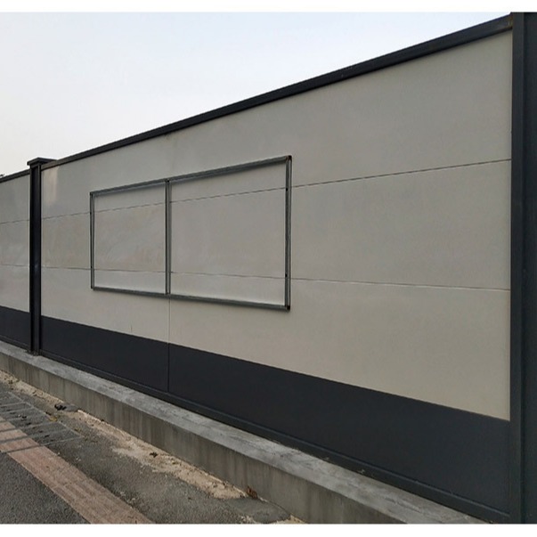 广州市中心道路施工围蔽 加厚H钢围挡 新型装配式钢板围挡 