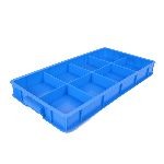 江苏林辉厂家直供塑胶8分格箱  蓝色pe新料长方形48格箱 工厂车间零件盒