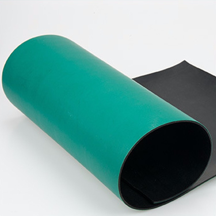 耐高温防静电橡胶板 防静电地板 黑绿复合耐磨工作垫3mm胶皮