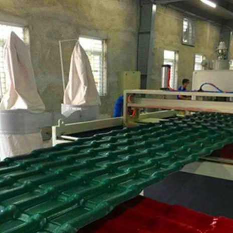 张家港斐捷机械PVC+ASA塑料红泥浪板瓦生产线，树脂瓦生产线