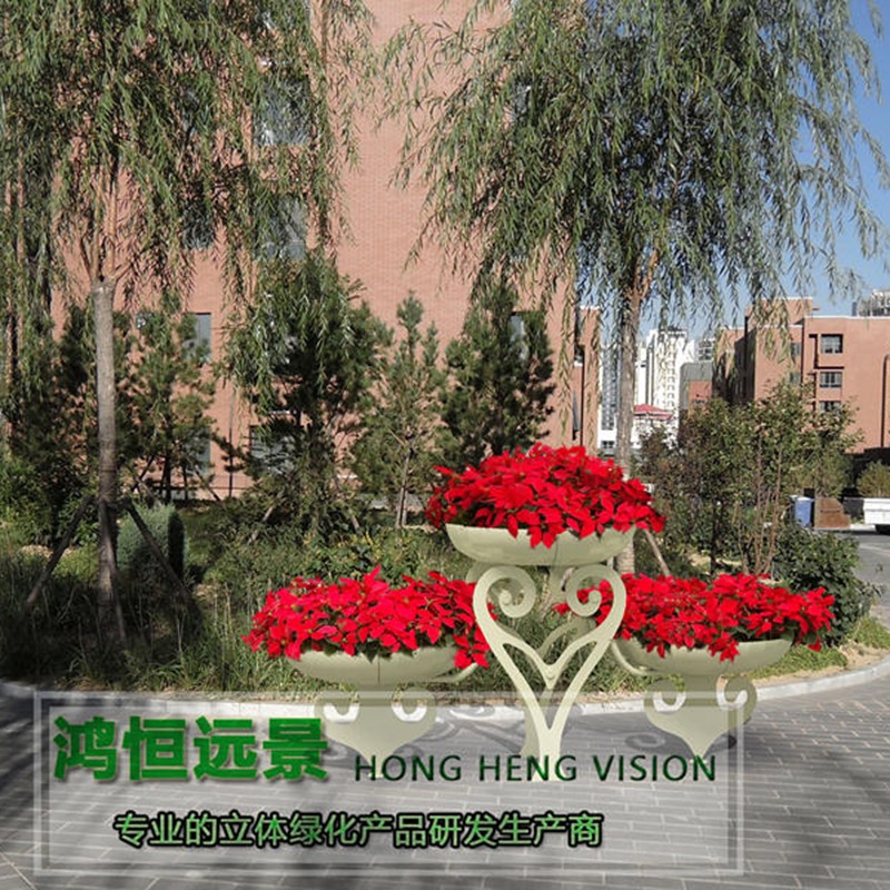 北京道路景观花架    鸿恒远景绿化艺术花架  大型铁艺花架  