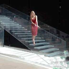 北京老厂定制家用商用全功能玻璃楼梯定制玻璃楼梯扶手杆围栏护栏 
