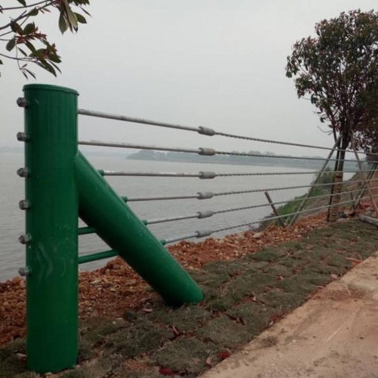 钢丝绳护栏河道缆索防撞护栏山区景区专用隔离栏