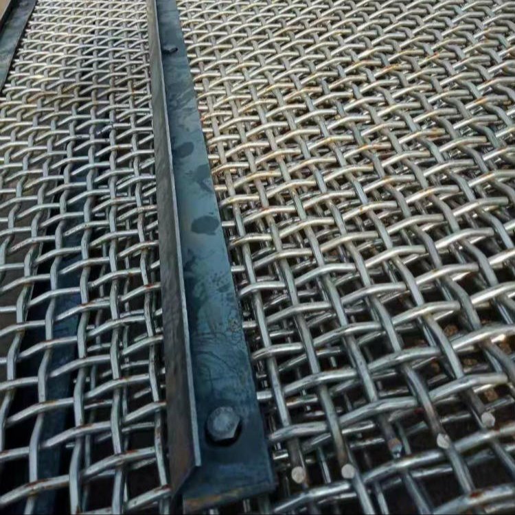 65锰钢重型矿轧花网 内蒙 新疆矿井支护钢丝网 黑钢包边网厂家