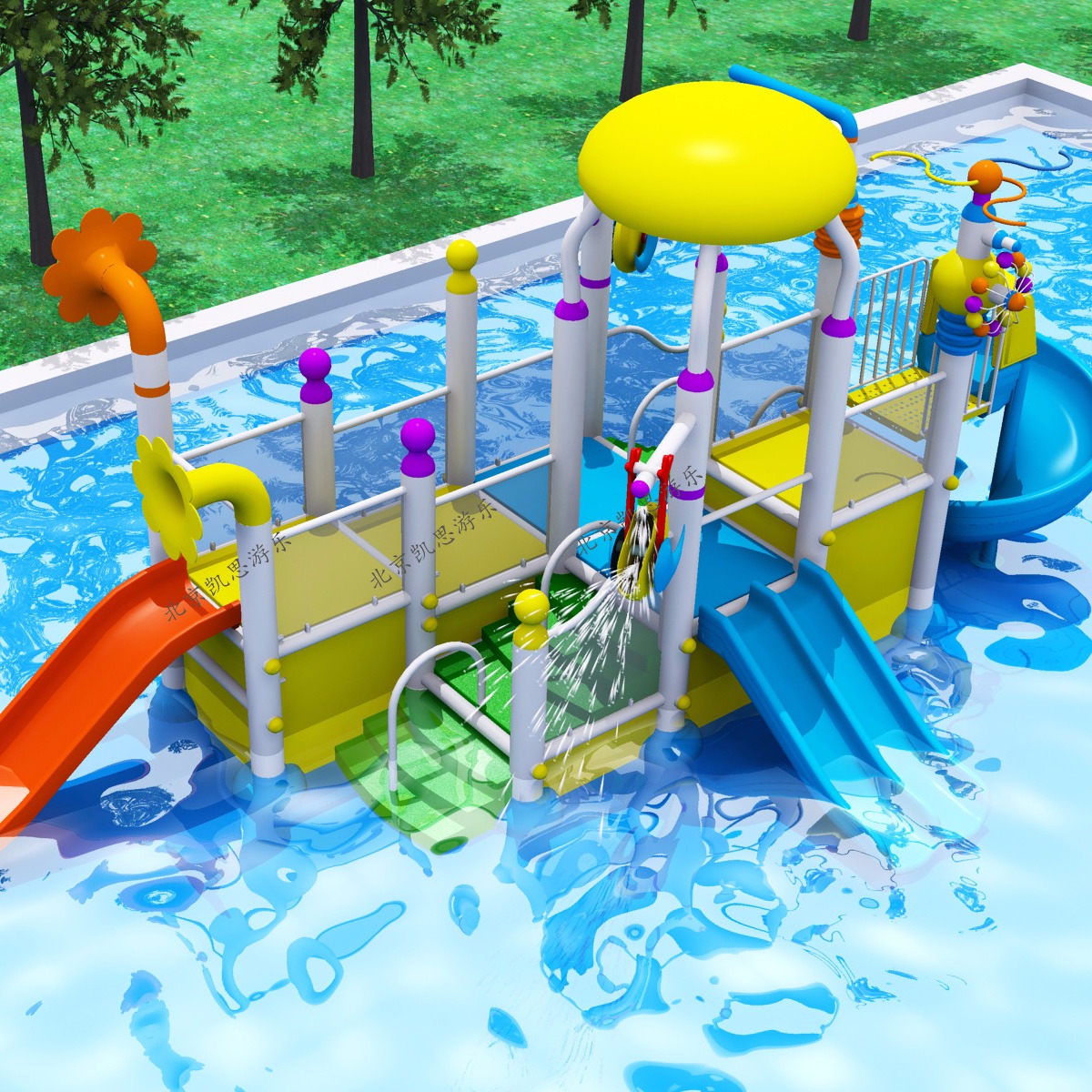 水上滑梯，水上乐园滑梯，游泳池馆喷水滑梯，室外亲子乐园游乐设备，景区公园