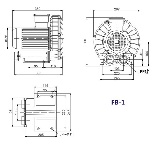 油气输送专用风机，油气输送专用防爆漩涡气泵FB-1小功率高压风机示例图6