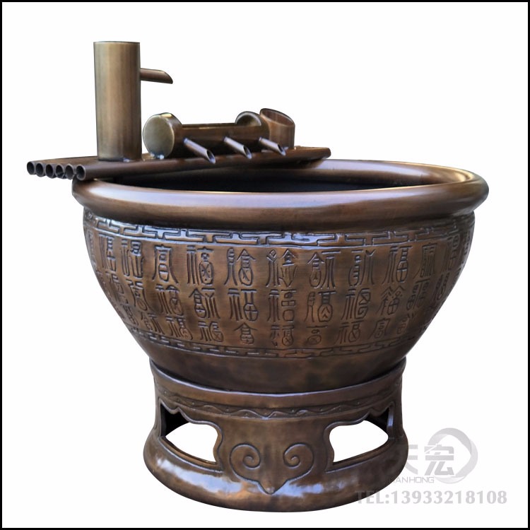 天宏雕塑厂家定制铜缸雕塑 铸铁大缸