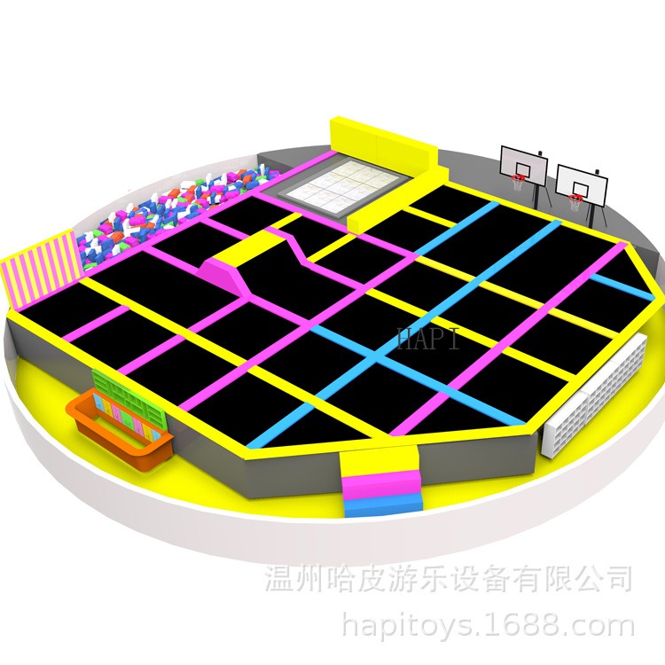 哈皮游乐蹦蹦床公园酷跑室内设备儿童乐园淘气堡游乐超级联合大跳跳床厂家