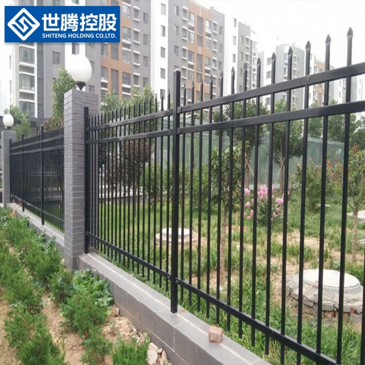 小区建筑围墙护栏工厂学校园区防撞栏杆锌钢围栏可安装来图制作