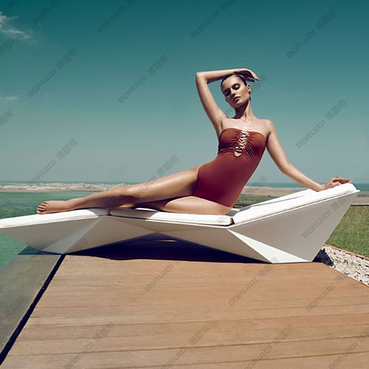 博睿帝 玻璃钢异型现代时尚家具户外沙滩室内泳池懒人菱形休闲沙发躺椅