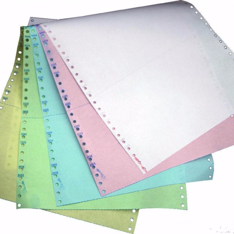 聚鑫彩色针式电脑打印纸 木浆纸电脑打印纸 5层电脑打印纸 241-5 5层三等分