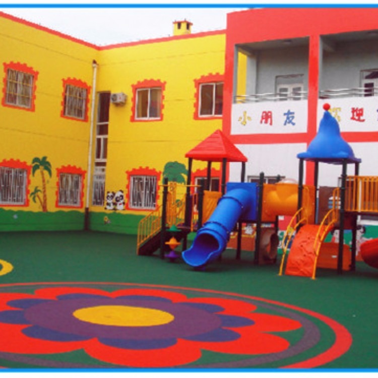 幼儿园EPDM塑胶地面铺设，材料环保耐用！