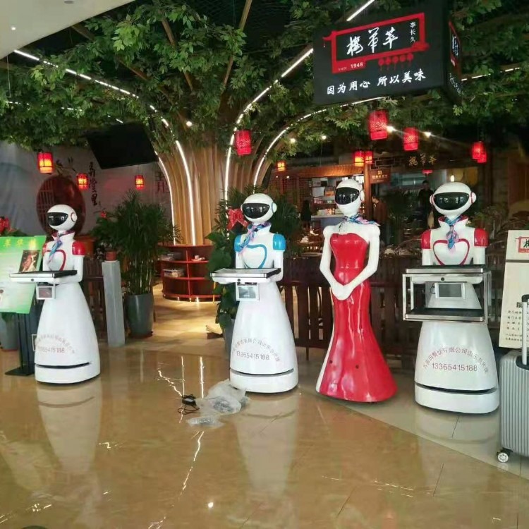 潍坊百航智能餐厅酒店饭店送餐迎宾传菜机器人服务员讲解引导型机器人