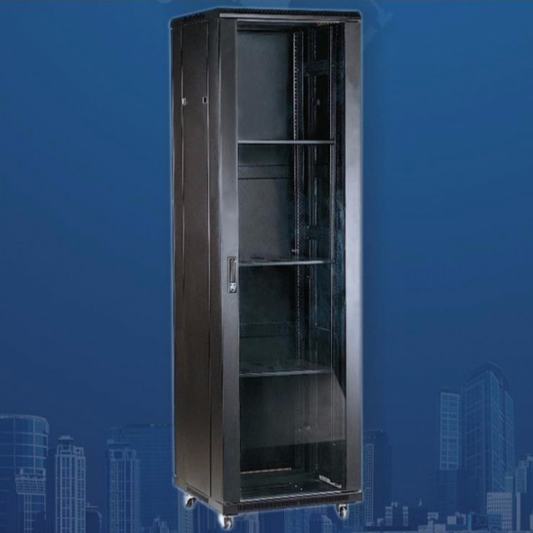 网络服务器交换机柜2米600X600前玻璃后铁门 42U精致机柜厂家直销可定制