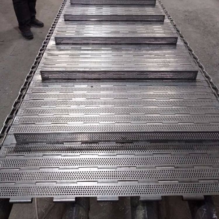 304不锈钢屠宰生产线输送链板 非标定制乳制品加工传送冲孔链板