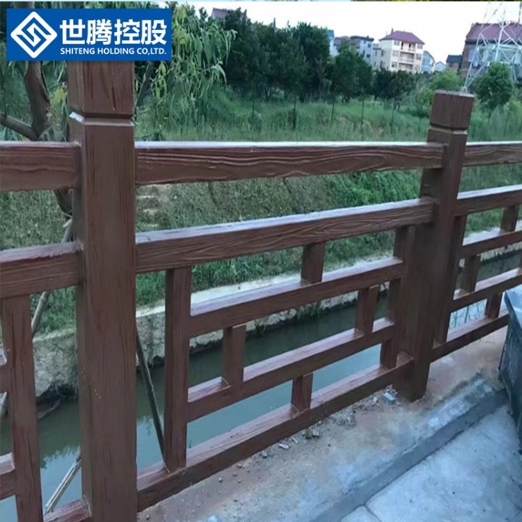 杭州景区水泥仿木护栏生产安装 厂家直供河堤仿木护栏