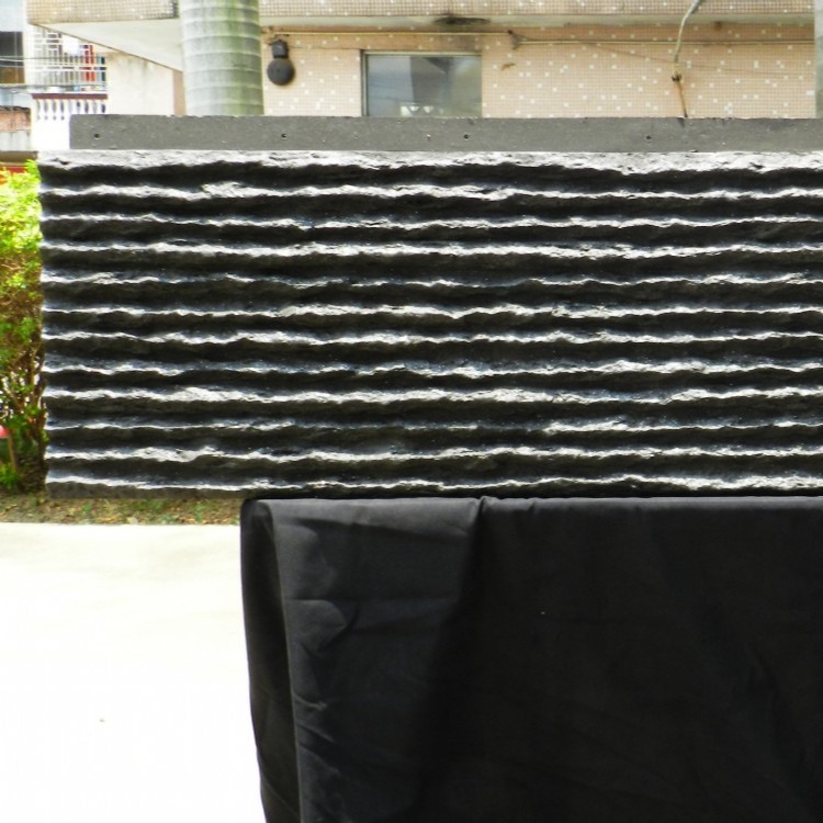 PU流水石墙面文化石黑色天然真石外观材质轻安装方便墙面装饰厂销