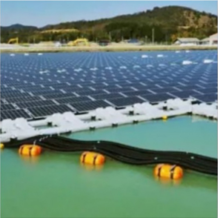 水面太阳能板电力输出线路水面浮筒浮箱