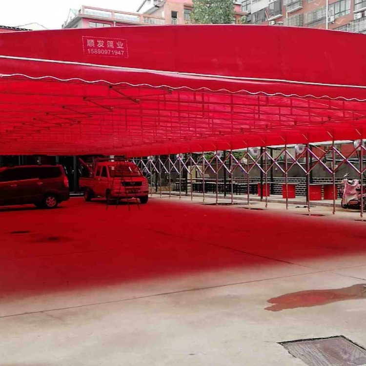 郑州定制推拉蓬防雨棚伸缩蓬折叠篷膜结构车篷厂家