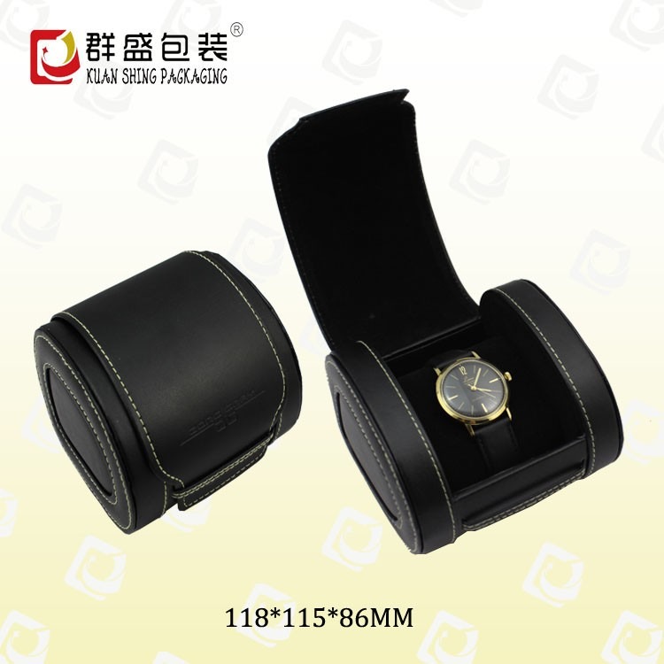 深圳手表盒厂家专注生产精品椭圆形创意手表盒 PU皮弧形手表盒